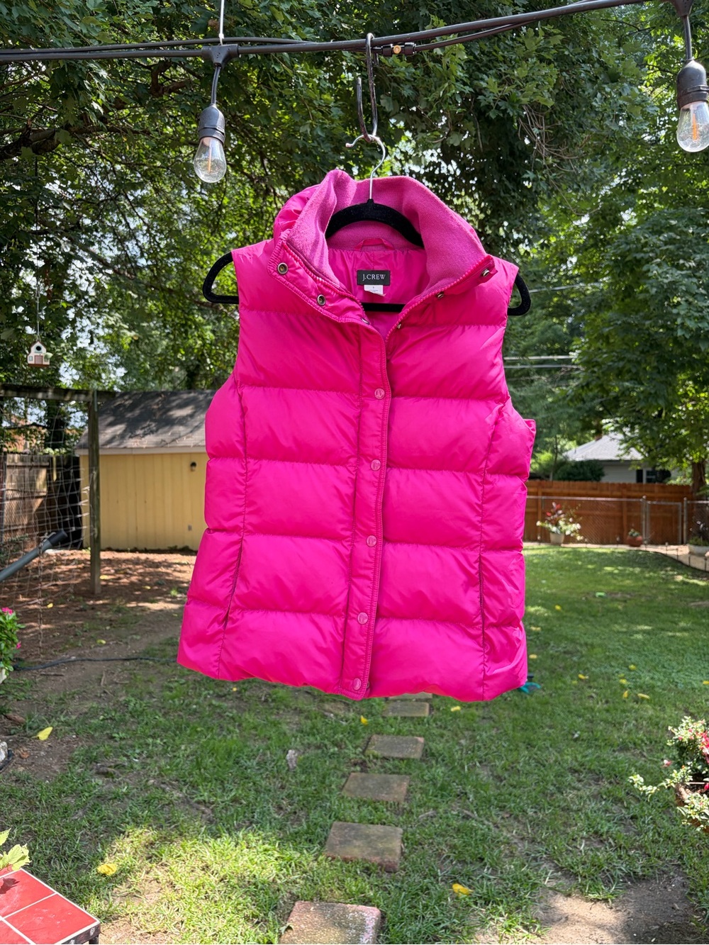 J. Crew Hot Pink 80% Down Quilted Puffer Vest